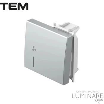 MODUL TIPKA SA INDIKACIJOM I OZNAKOM VENTILATOR 2M SREBRNA MAT
