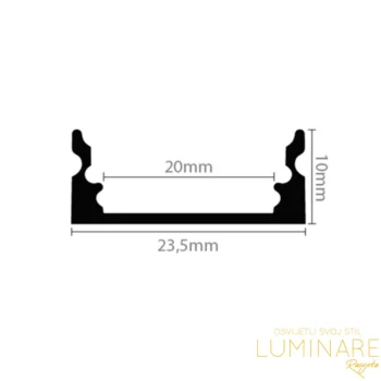 Alternative view of ALU. PROFIL ZA LED TRAKU NADGRADNI 2m 23.5x10mm