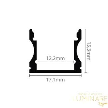 Alternative view of ALU. PROFIL ZA LED TRAKU NADGRADNI DUBOKI 2m 17.1x15.3mm