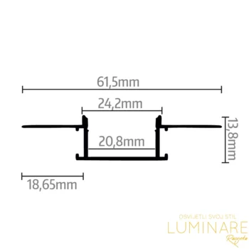 Alternative view of ALU. PROFIL ZA LED TRAKU UGRADBENI 2m 17.2x13.1mm