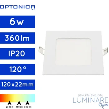 ugradneni led panel kvadratni 6w-360lumena-bijeli-luminare rasvjeta