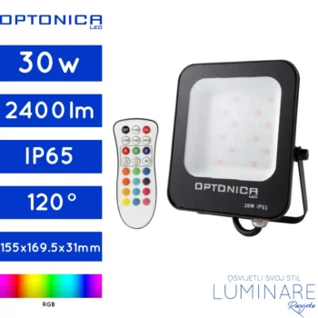 LED RGB REFLEKTOR 30W CRNI IP65