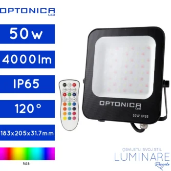 LED RGB REFLEKTOR 50W CRNI IP65