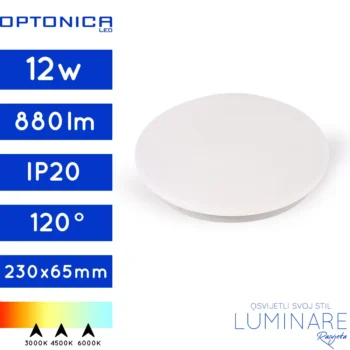 LED PLAFONJERA 12W OKRUGLA MAT BIJELA