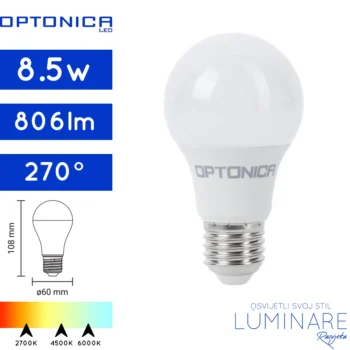led zarulja 8.5w-a60-e27-optonica-luminare rasvjeta