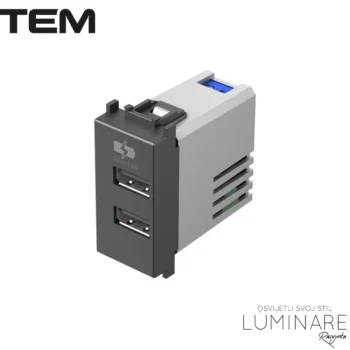 MODUL UTIČNICA 2xUSB 5V 2.4A ANTRACIT