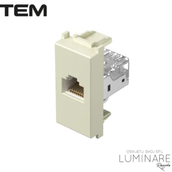 MODUL UTIČNICA INTERNET CAT6 KS RJ45 1M BEŽ SJAJNA