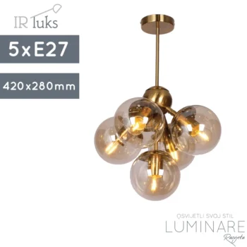 VISILICA LOFT-338-5 BRASS+COGNAC GLASS