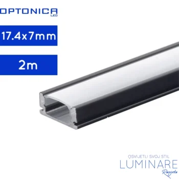 ALU. PROFIL ZA LED TRAKU NADGRADNI 2m CRNI