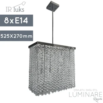 KRISTALNI LUSTER 9720 KROMIRANI OKVIR