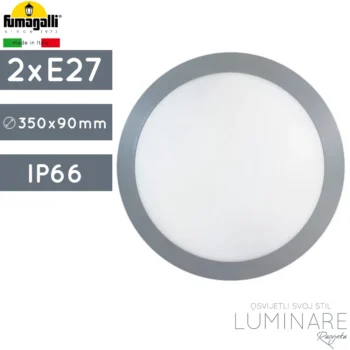 VANJSKA PLAFONJERA UMBERTA IP66 2xE27 SIVA