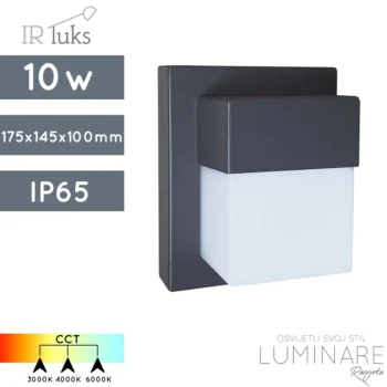 VANJSKA ZIDNA LED SVJETILJKA 91211 CCT 3000K/4000K/6000K 10W IP65 ANTRACIT