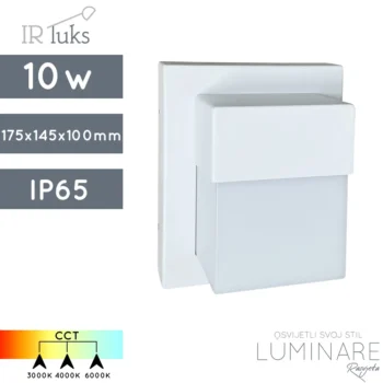 VANJSKA ZIDNA LED SVJETILJKA 91211 CCT 3000K/4000K/6000K 10W IP65 BIJELA