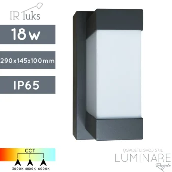 VANJSKA ZIDNA LED SVJETILJKA 91215 CCT 3000K/4000K/6000K 18W IP65 ANTRACIT