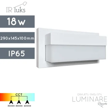 VANJSKA ZIDNA LED SVJETILJKA 91217 CCT 3000K/4000K/6000K 18W IP65 BIJELA