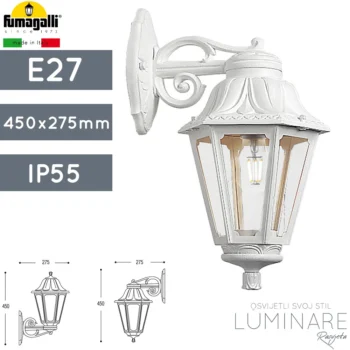VANJSKA ZIDNA SVJETILJKA BISSO/ANNA E27 BIJELA IP55