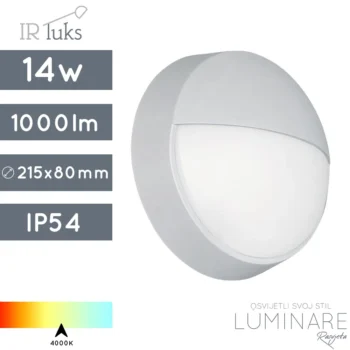 VANJSKA LED PLAFONJERA MY2S14XA2 14W 4000K IP54 SVIJETLO SIVA