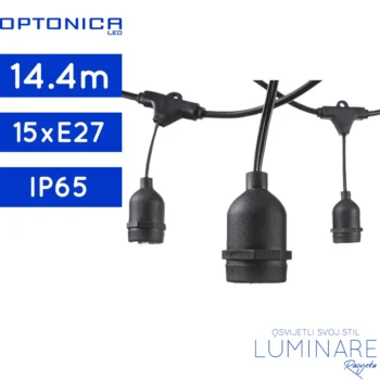 rasvjetni lanac dužine 14.4 metra crne boje-luminare rasvjeta