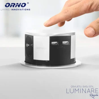 Alternative view of UGRADBENA UTIČNICA ZA NAMJEŠTAJ 3xŠUKO 2xUSB SREBRNA PLITKA