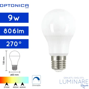 led dimabilna zarulja 9w-a60-e27-optonica-luminare rasvjeta