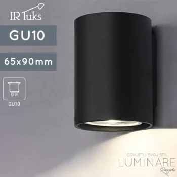 ZIDNA SVJETILJKA TUBO S1 ALU CRNA GU10