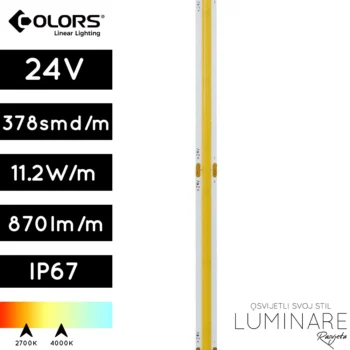 cob led traka colors-11.2w-24v-ip67-df8-24v-10x4.8mm-luminare rasvjeta