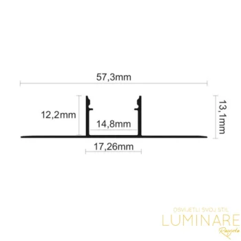 Alternative view of ALU. PROFIL ZA LED TRAKU UGRADBENI UNUTARNJI 2m 17.2x13.1mm