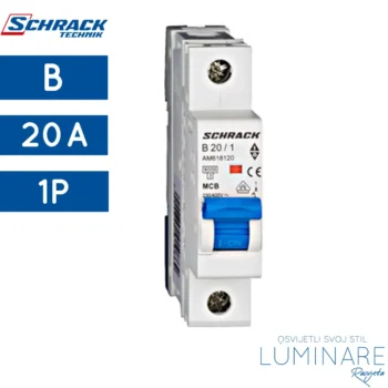 automatski osigurac-zastitni prekidac-20a-b-1p-amparo-schrack-am618120-luminare rasvjeta