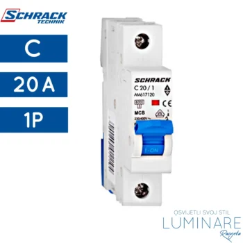 automatski osigurac-zastitni prekidac-20a-c-1p-amparo-schrack-am617120-luminare rasvjeta