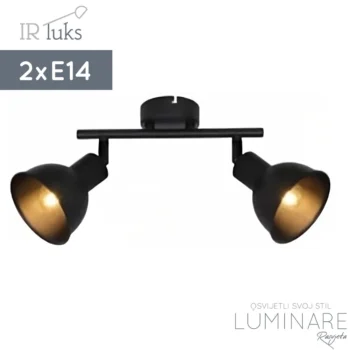 zidna svjetiljka crna mat-industrijski dizajn-ir luks-2x e14-sl antiq 2-luminare rasvjeta