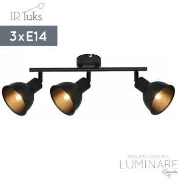 zidna svjetiljka crna mat-industrijski dizajn-ir luks-3x e14-sl antiq 3-luminare rasvjeta