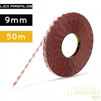 samoljepljiva dvostrana 3m traka širine 9mm i duzine 50metara-luminare rasvjeta