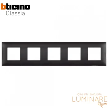 okvir bticino classia crni mat 5x2m-r4802m5bg-ukrasni okvir-luminare rasvjeta