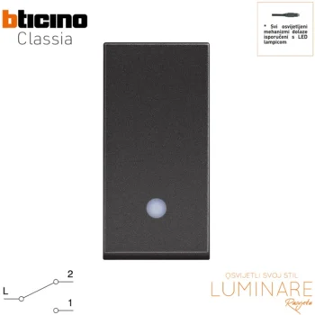 prekidac izmjenicni osvijetljen-bticino classia-crni-rg4003l-luminare rasvjeta