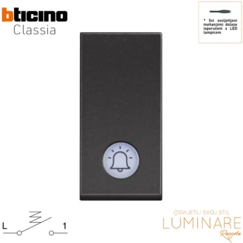 tipkalo simbol zvono-osvijetljeno bticino-classia-10a-crna-230v-rg4042v230-legrand-luminare rasvjeta
