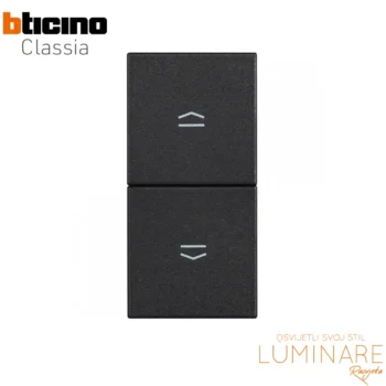 tipkalo za rolete bticino classia-10a-Rg4037-1m-crni-luminare rasvjeta