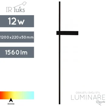 zidna led svjetiljka 12w al6013-w-1200mm-ir luks-luminare rasvjeta