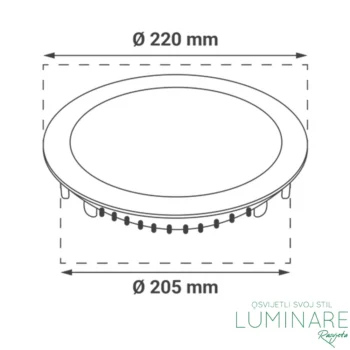 Alternative view of LED PANEL 18W OKRUGLI UGRADBENI