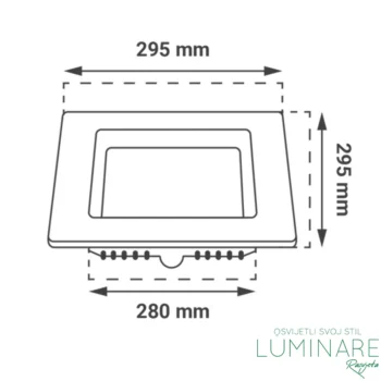 Alternative view of LED PANEL 24W KVADRATNI UGRADBENI
