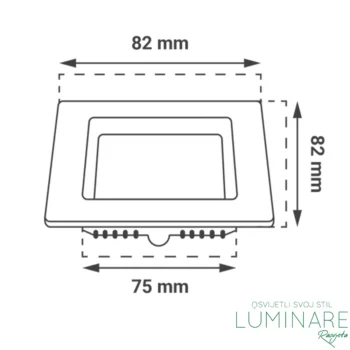 Alternative view of LED PANEL 3W KVADRATNI UGRADBENI