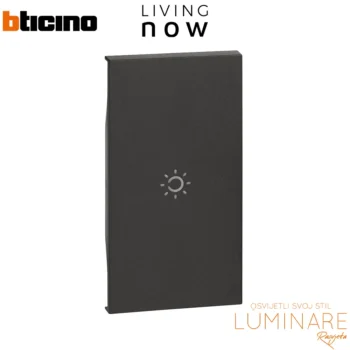 tipka za prekidac oznaka svjetlo 2m-crna-bticino living now-luminare rasvjeta