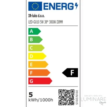 Alternative view of LED DIMABILNA ŽARULJA GU10 5W 38°