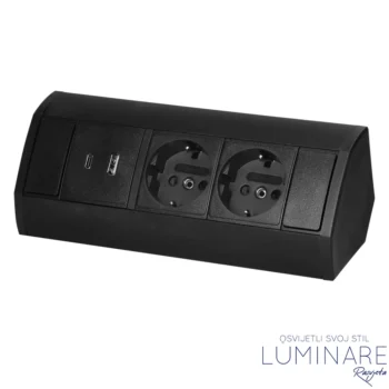 Alternative view of NADGRADNA UTIČNICA ZA NAMJEŠTAJ 2xŠUKO 2xUSB (A+C) CRNA