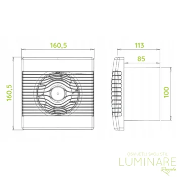 Alternative view of KUPAONSKI VENTILATOR pRemium 100mm TS ODGODA GAŠENJA
