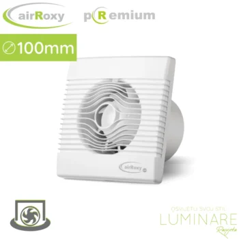 Kupaonski ventilator airRoxy pREMIUM Ø100 mm standard, bijela prednja maska