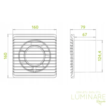 kupaonski ventilator airroxy planet energy 125mm standard 01-095