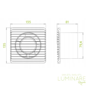 Alternative view of KUPAONSKI VENTILATOR planet eneRgy 80mm S STANDARD