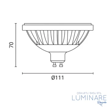 Alternative view of LED ŽARULJA AR111 GU10 15W 30°