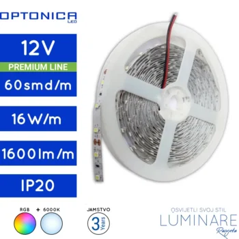led traka 5050-60led-12v-16w-ip20-rgb+w-12milimetara-1600lumena-luminare rasvjeta