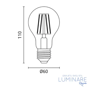 Alternative view of LED FILAMENT ŽARULJA E27 10W A60